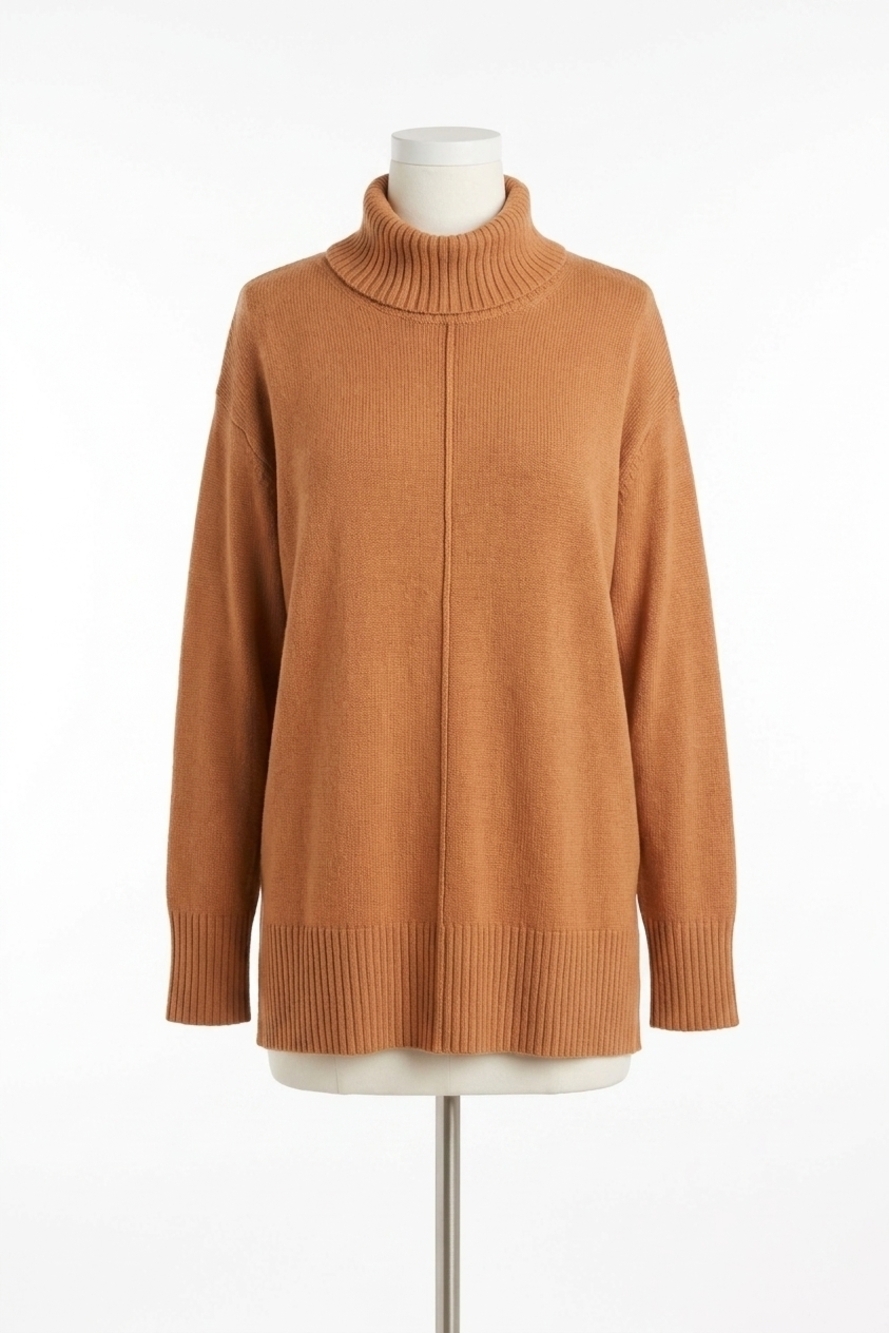 NEW TRIBAL bran turtleneck sweater in brown